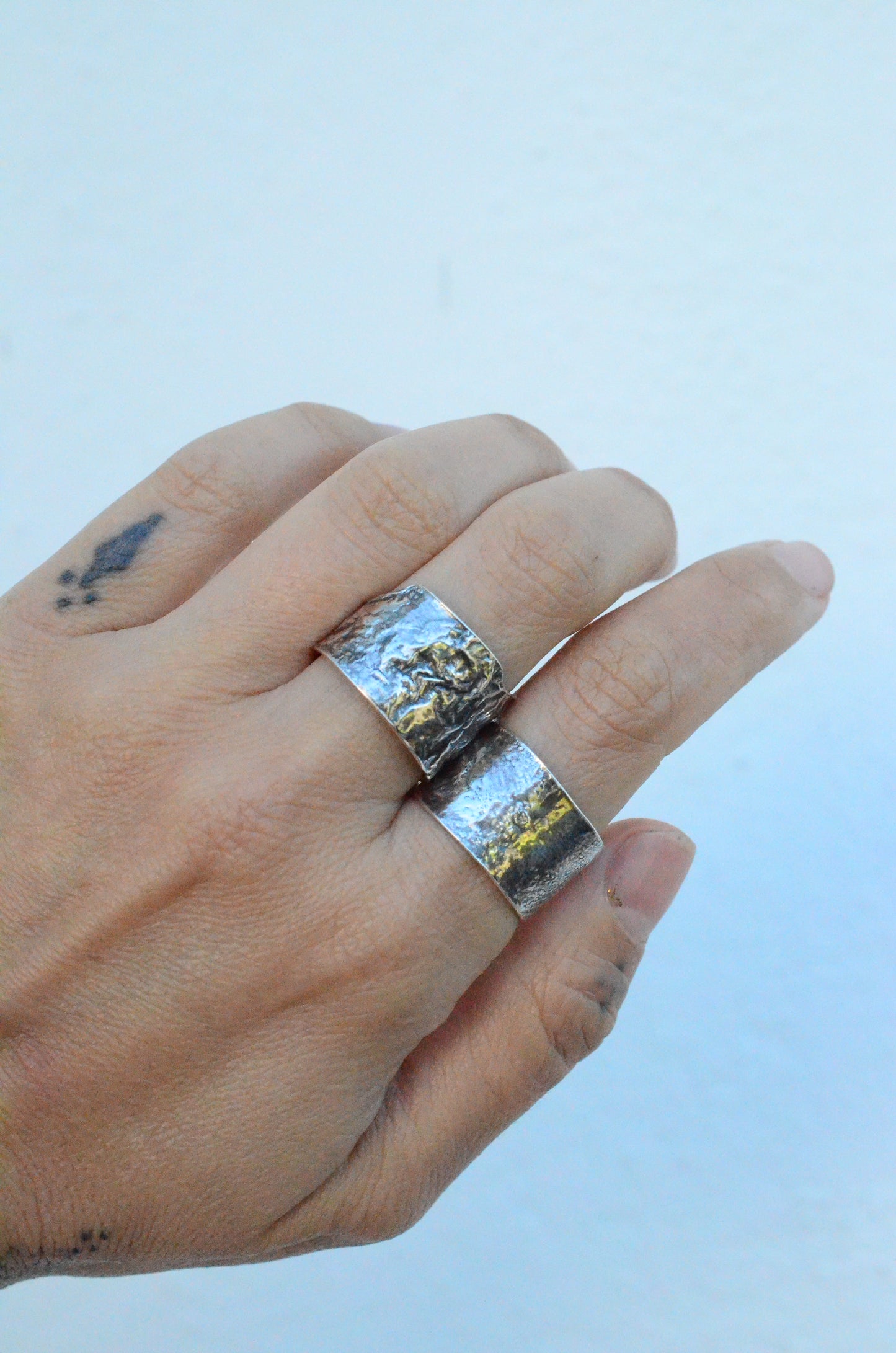 Organic sterling silver ring