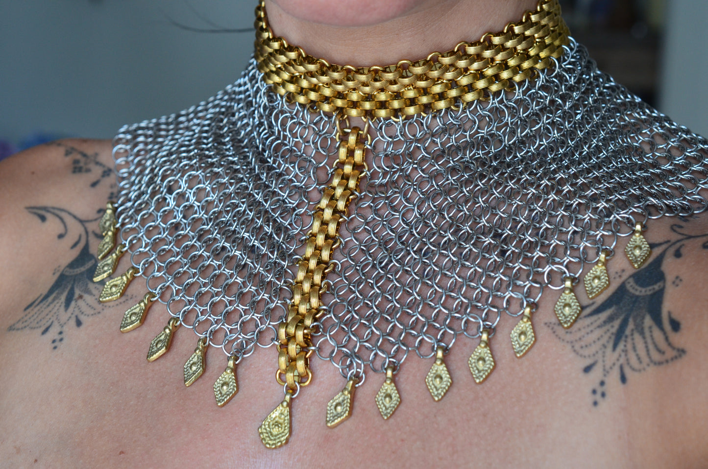 Ceremonial Chainmail Collar Necklace