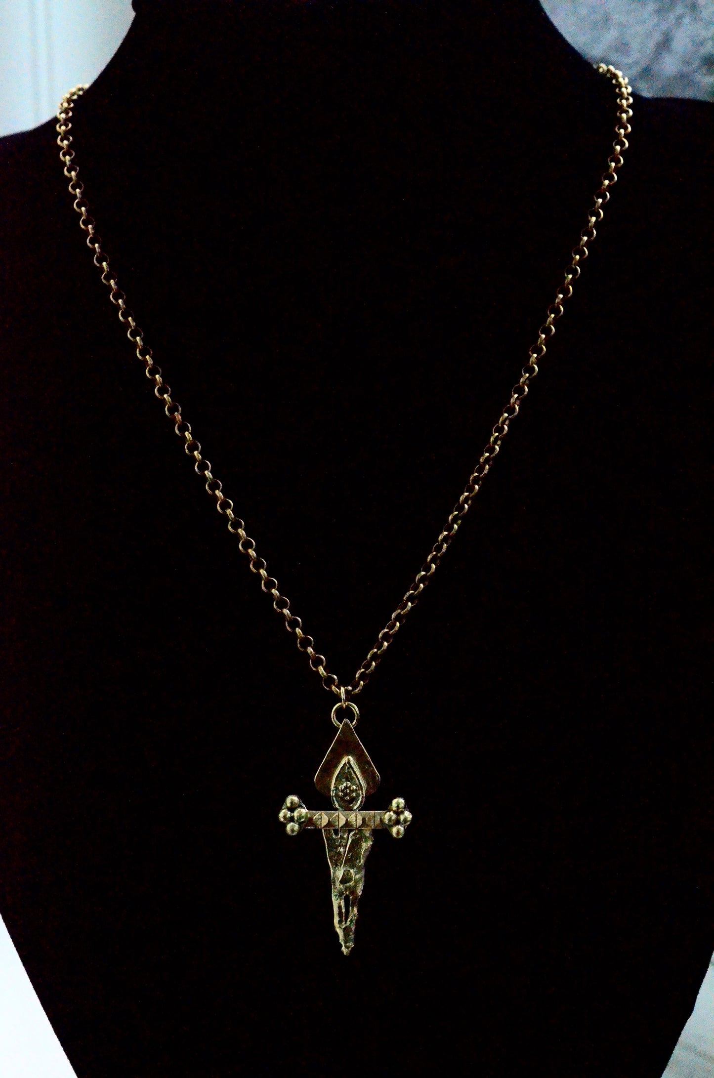 Brass Dagger Talisman Pendant Necklace