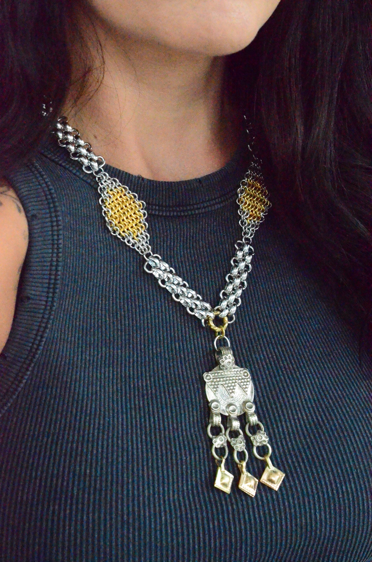Vintage Kuchi Coin Statement Necklace