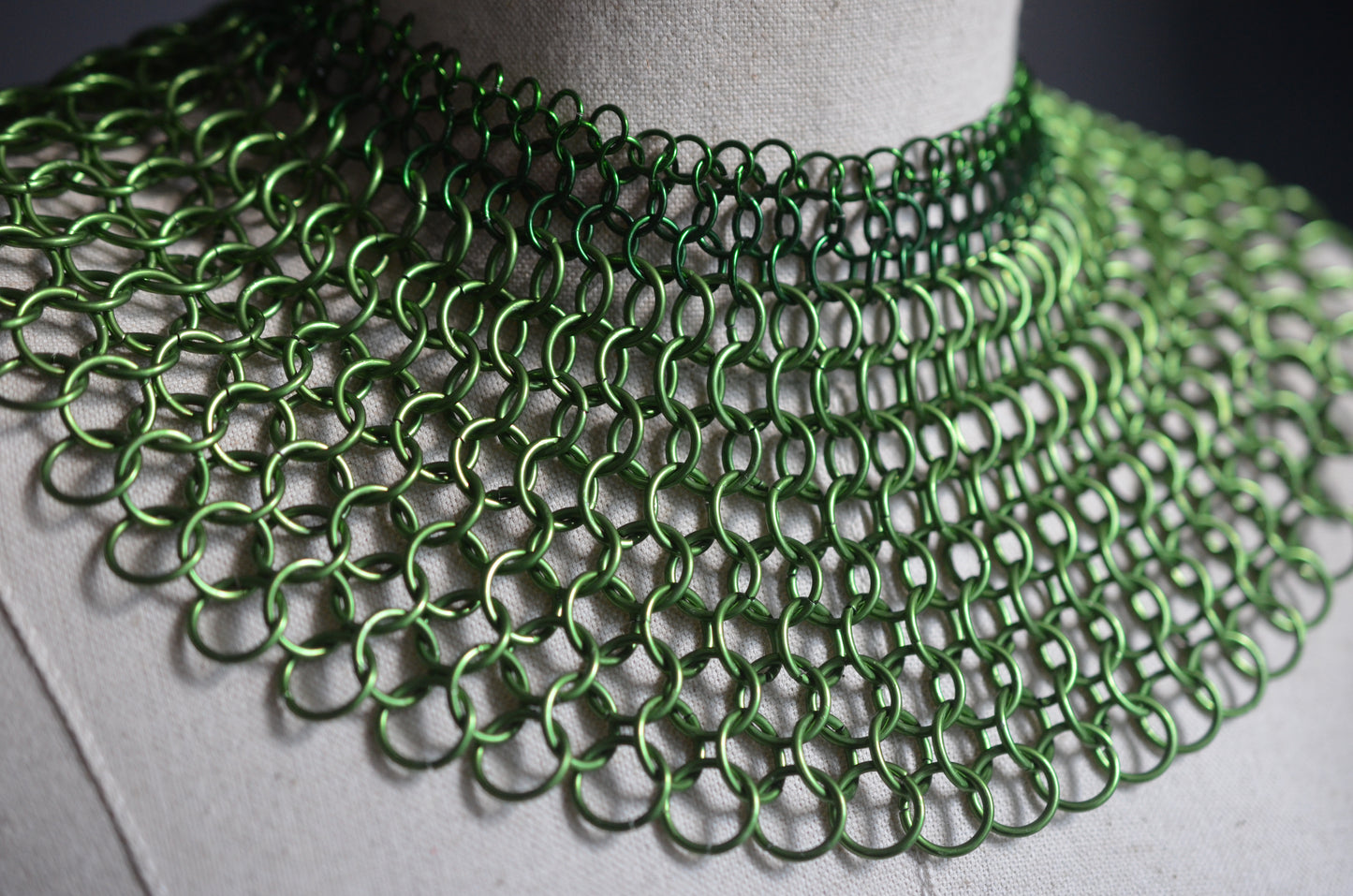 Metallic Green Chainmaille Cleopatra Collar