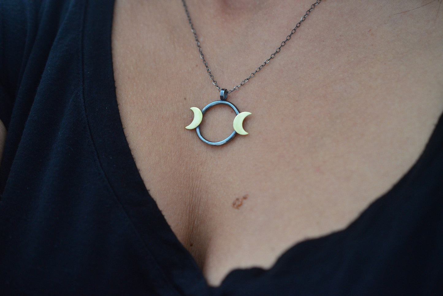 Triple Moon Goddess Necklace