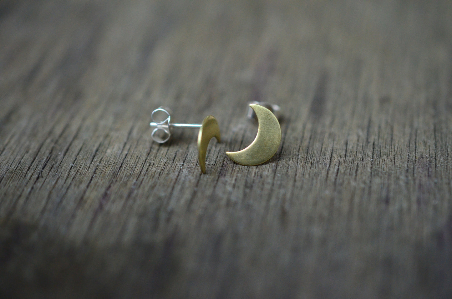 Crescent Moon Stud Earrings