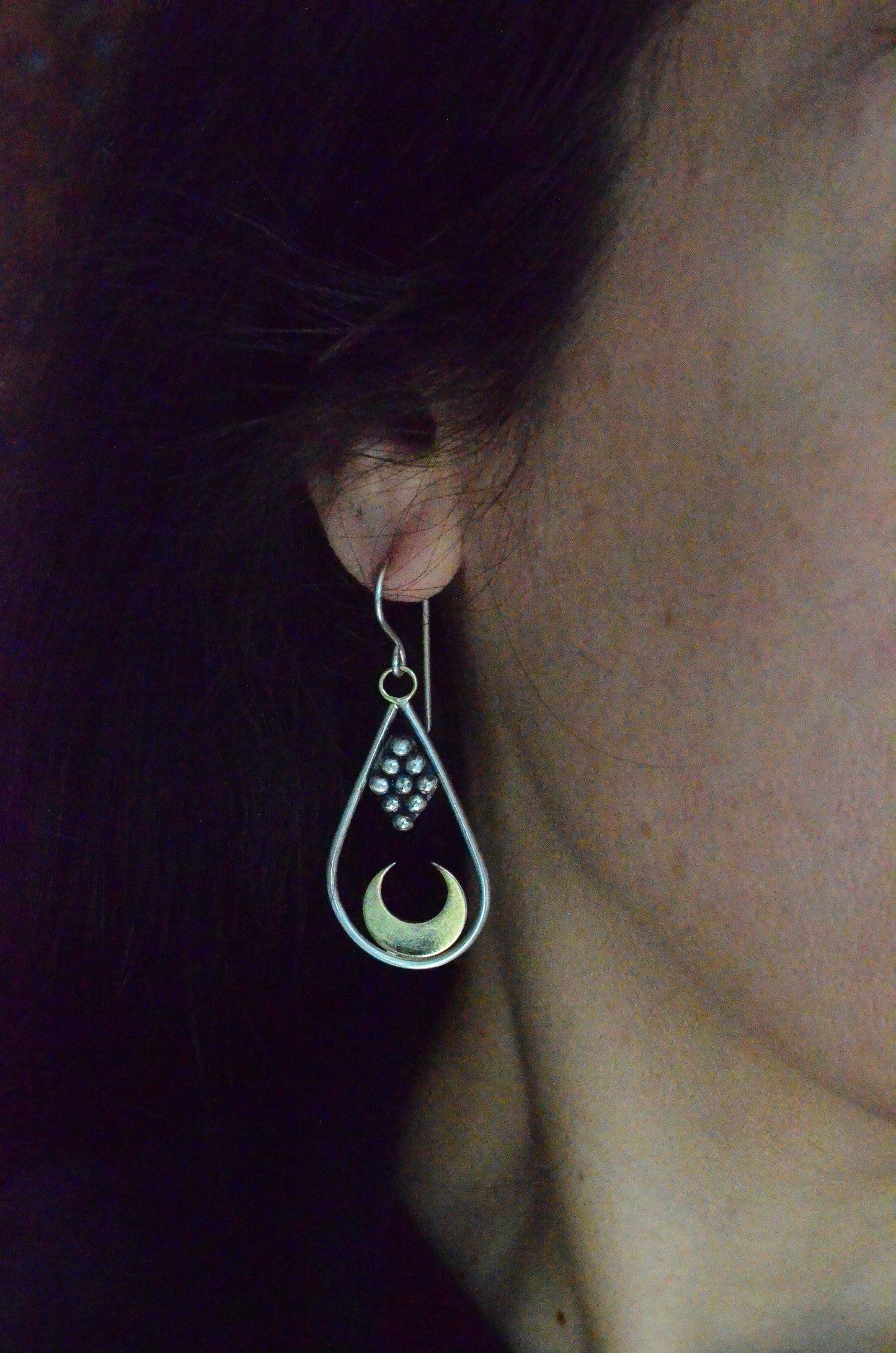 Teardrop Moon Earrings