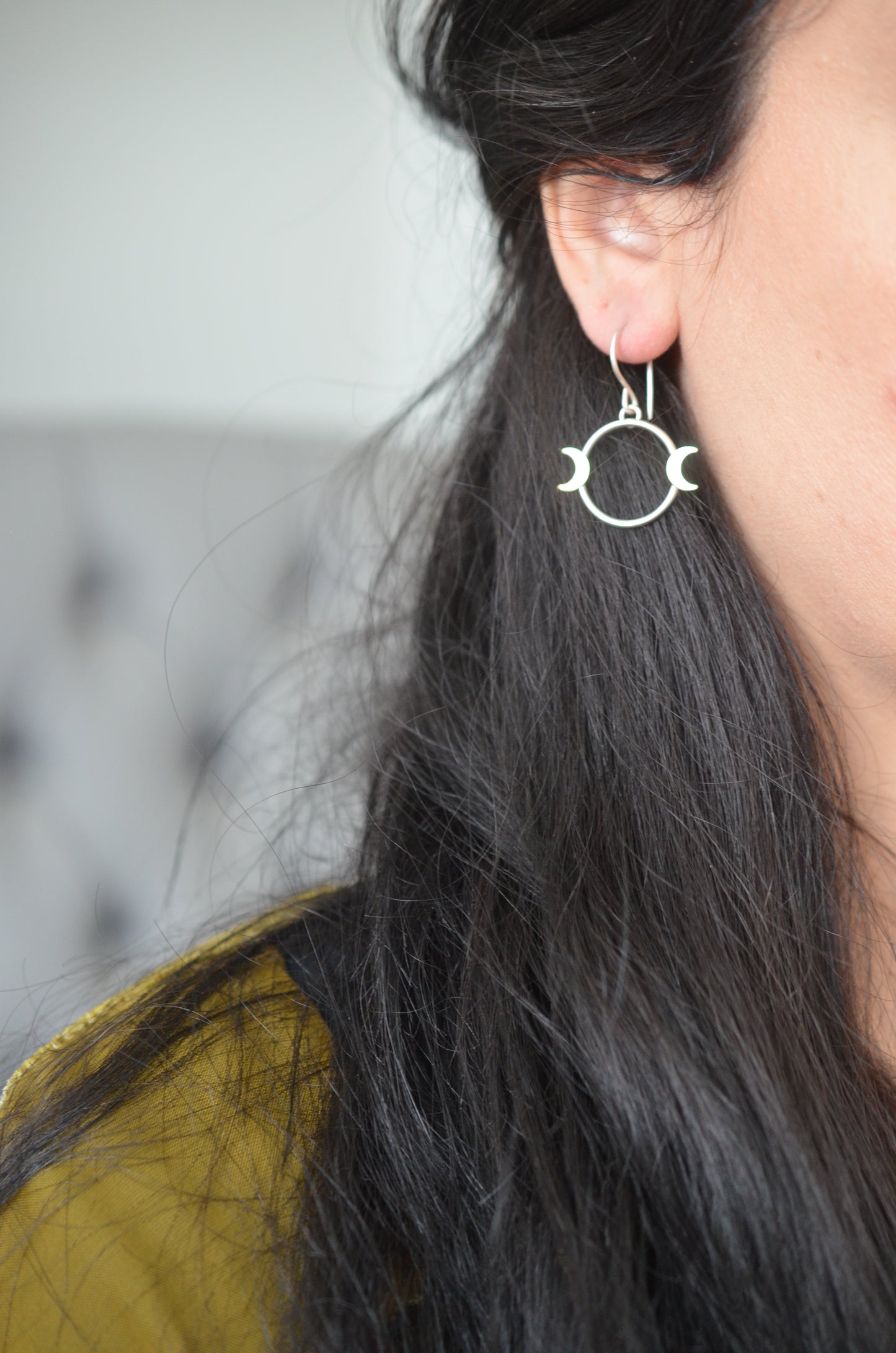 Triple Moon Goddess Earrings