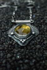 Beer Quartz & sterling silver Berber inspired necklace