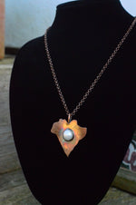 Copper & Mother of Pearl Ivy Leaf Necklace