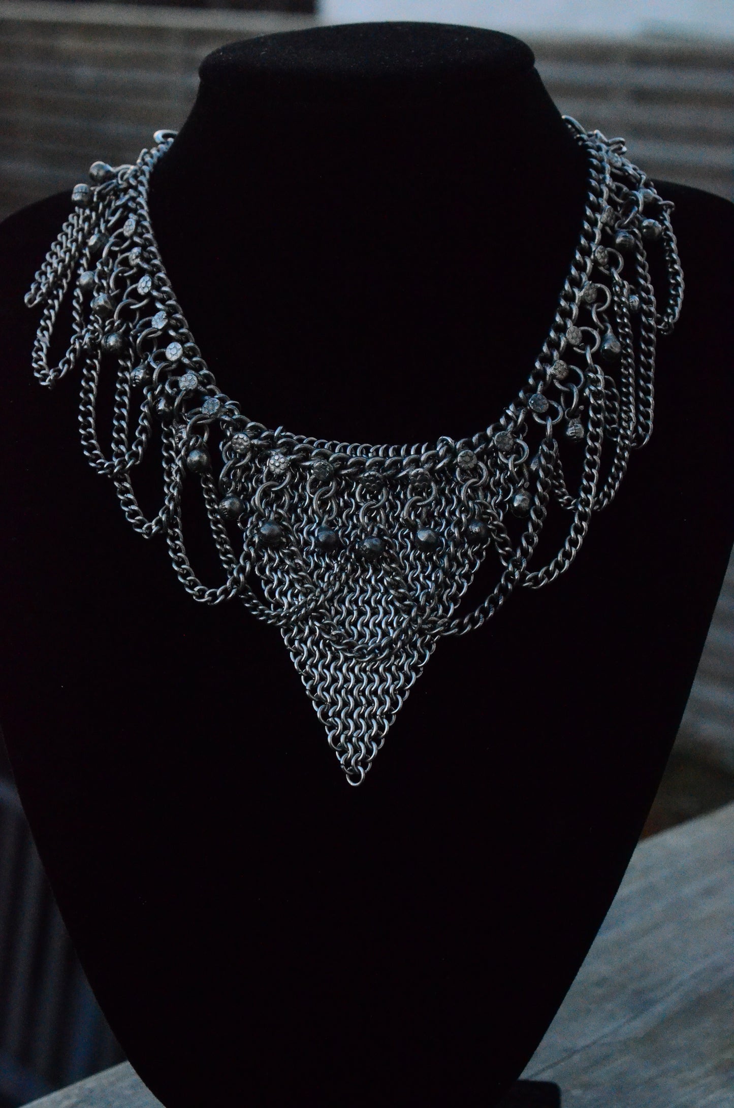 Reclaimed Warrior Necklace – Reworked Vintage Kuchi Afghan Chain & Handmade Chainmaille