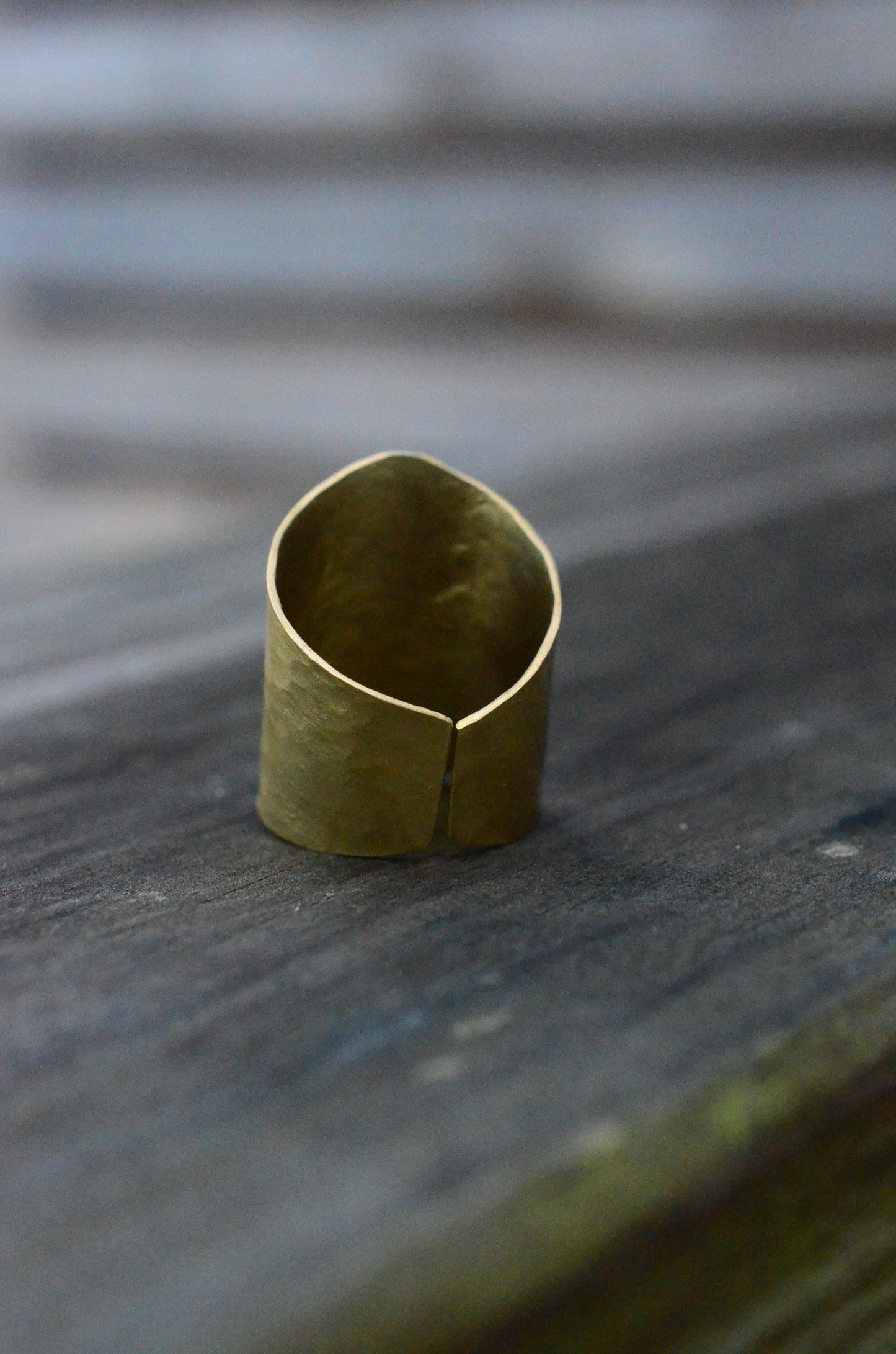 Ornate Brass Shield Ring