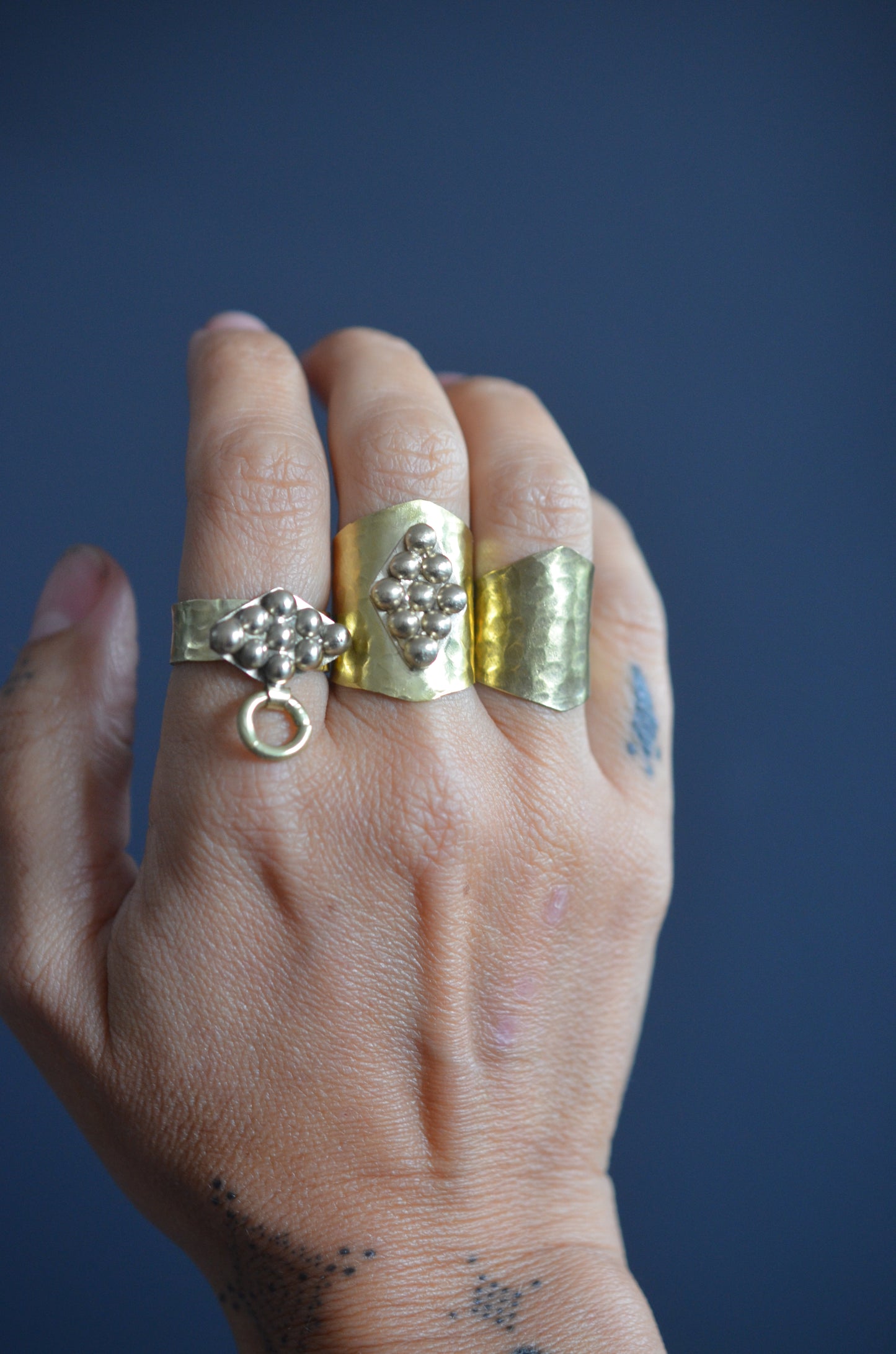 Ornate Brass Shield Ring