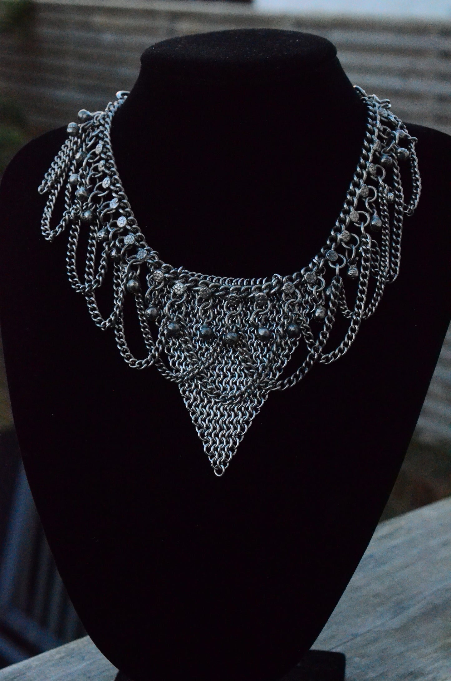 Reclaimed Warrior Necklace – Reworked Vintage Kuchi Afghan Chain & Handmade Chainmaille