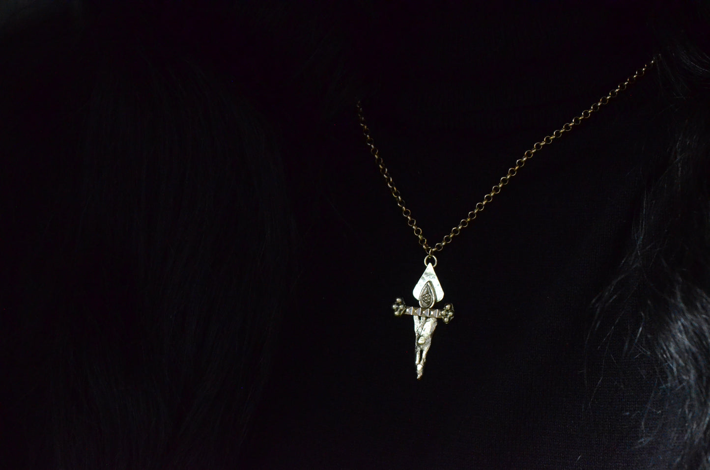 Brass Dagger Talisman Pendant Necklace