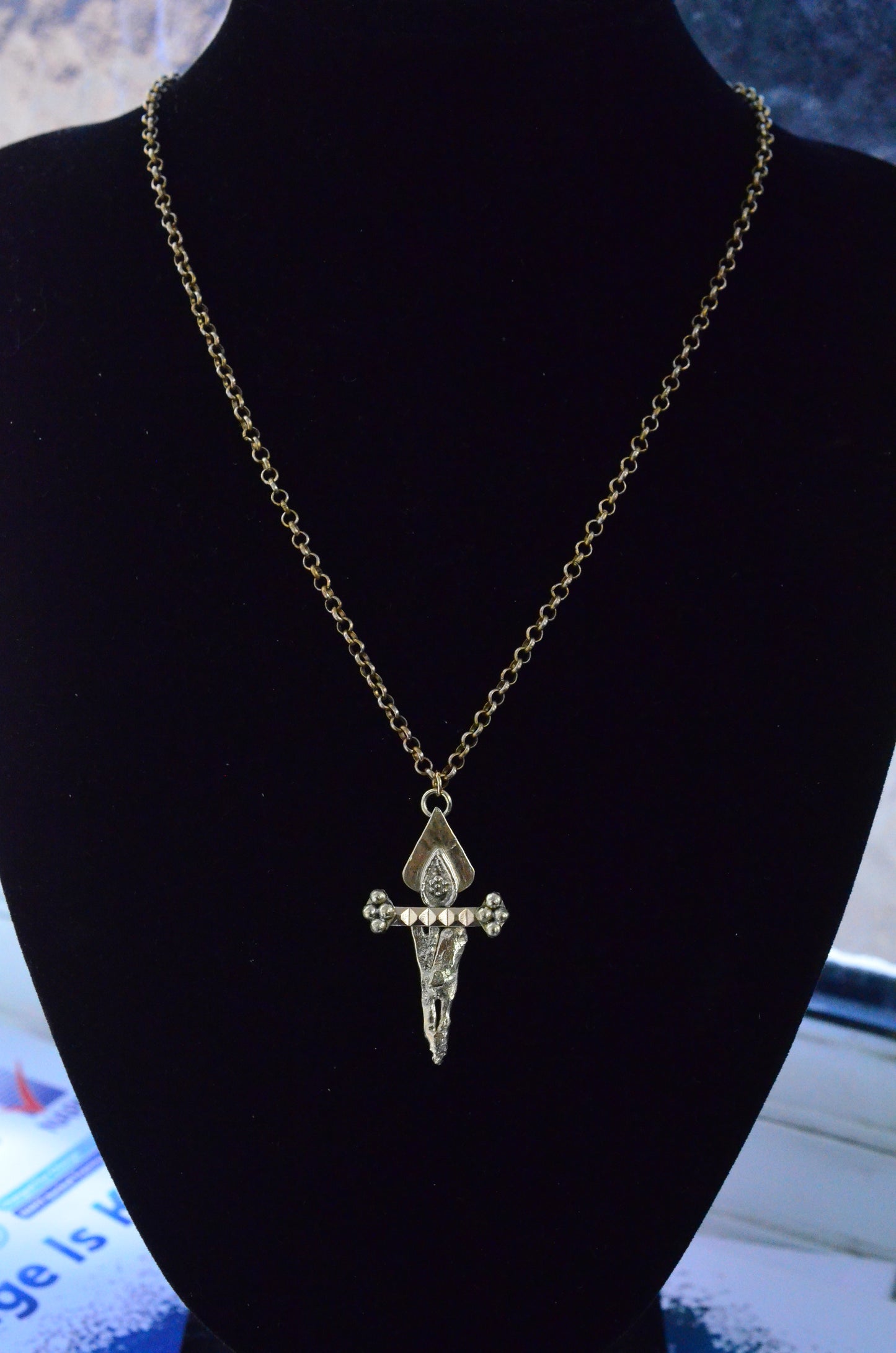 Brass Dagger Talisman Pendant Necklace