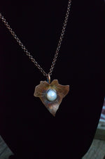 Copper & Mother of Pearl Ivy Leaf Necklace