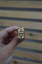 Ornate Brass Shield Ring