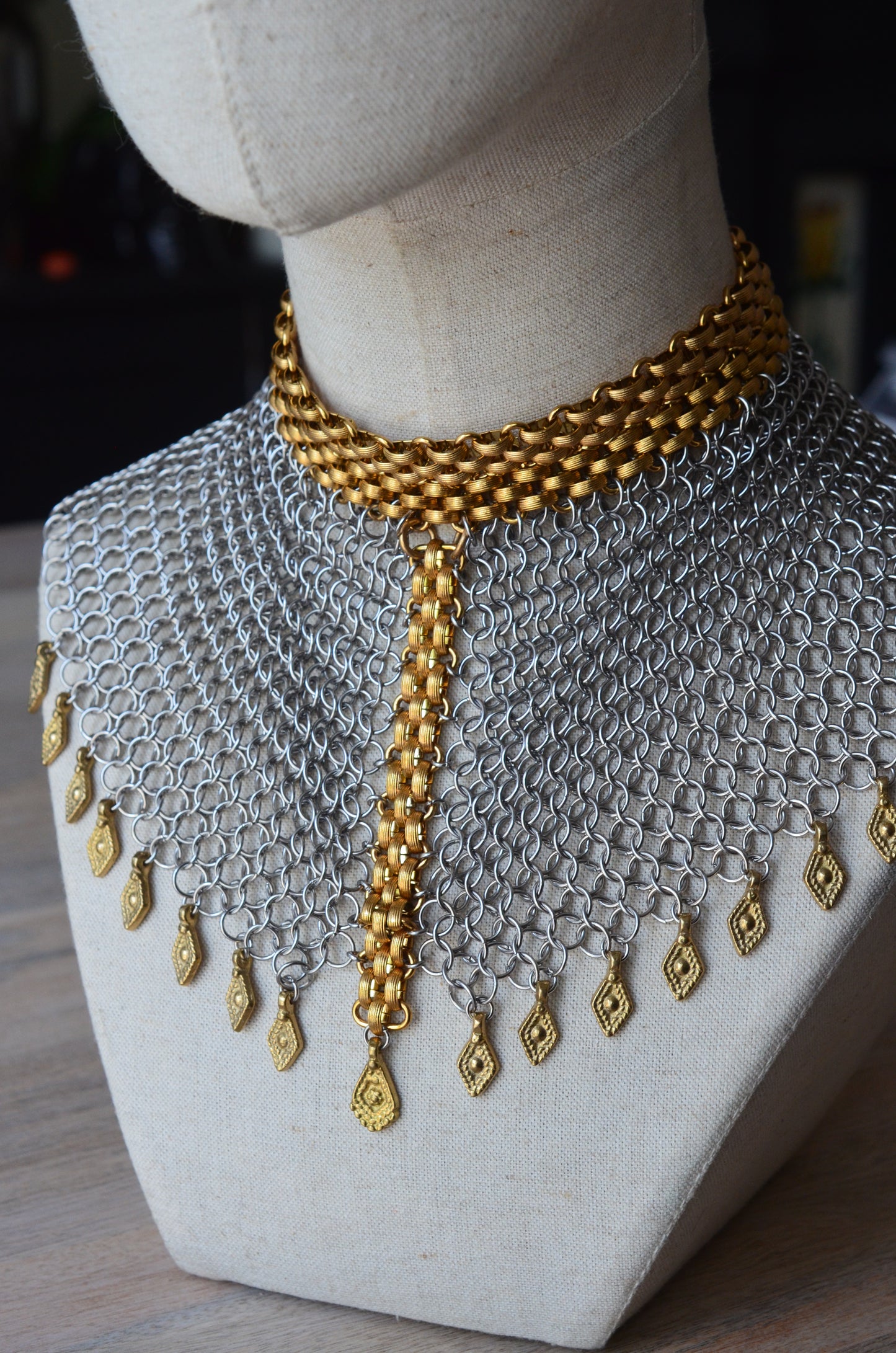Ceremonial Chainmail Collar Necklace