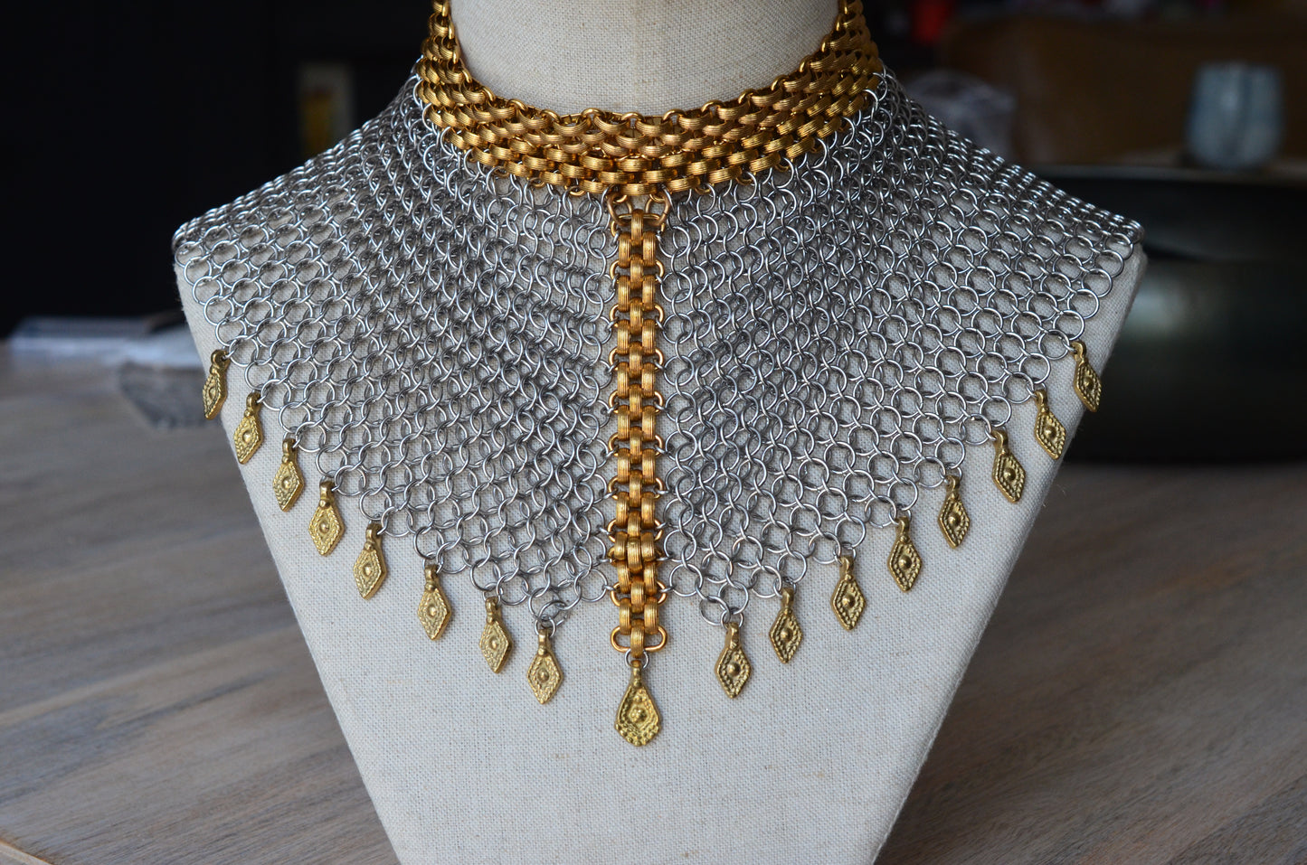 Ceremonial Chainmail Collar Necklace