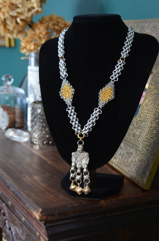 Vintage Kuchi Coin Statement Necklace