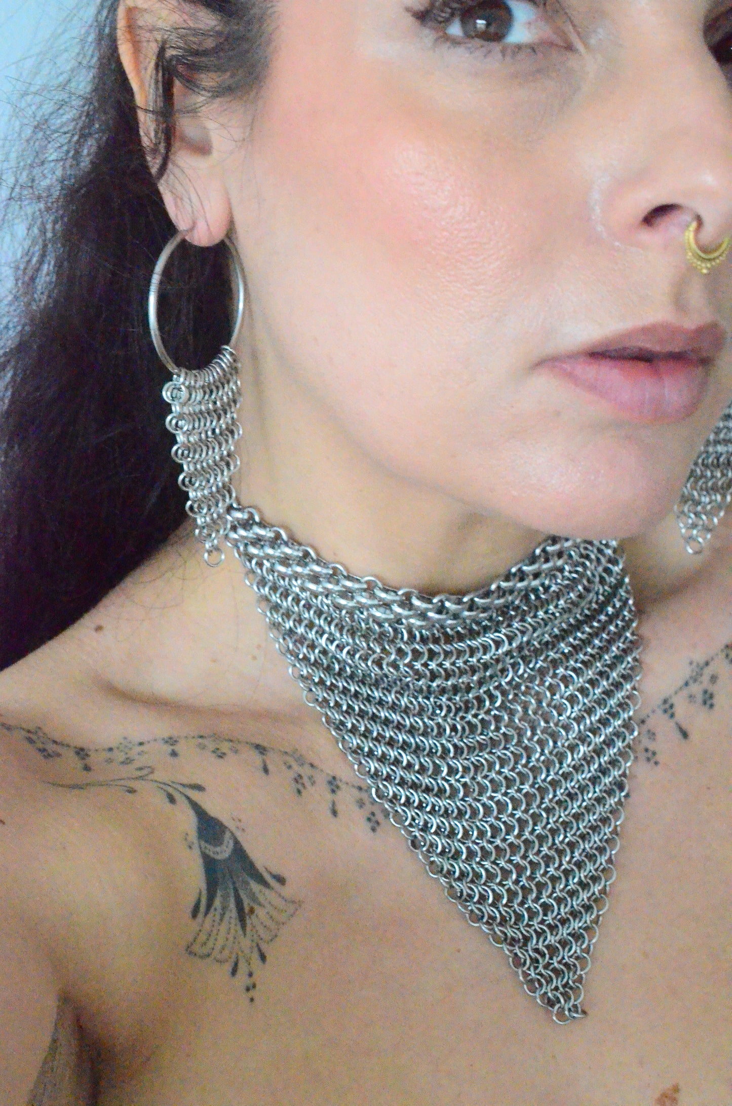 Stainless Steel Chainmail Choker Necklace