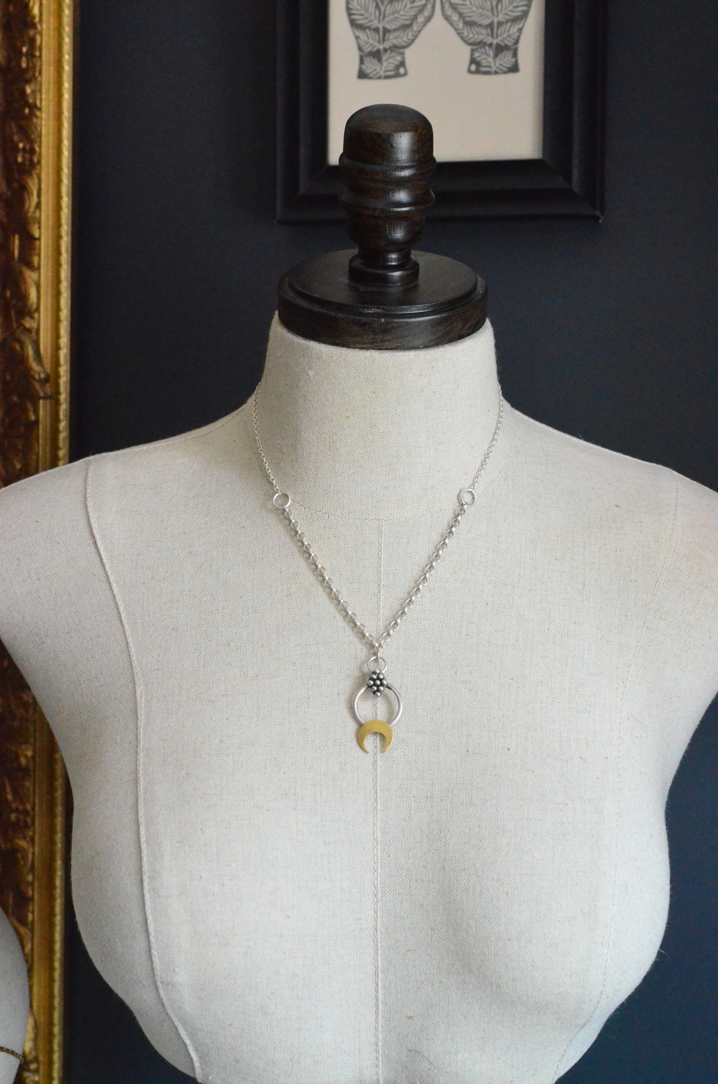 Ornate Crescent Moon Necklace