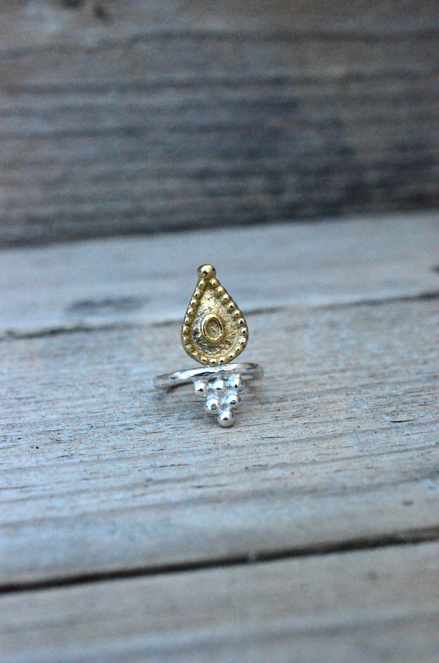 Mixed metal talisman ring