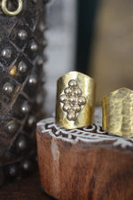 Ornate Brass Shield Ring