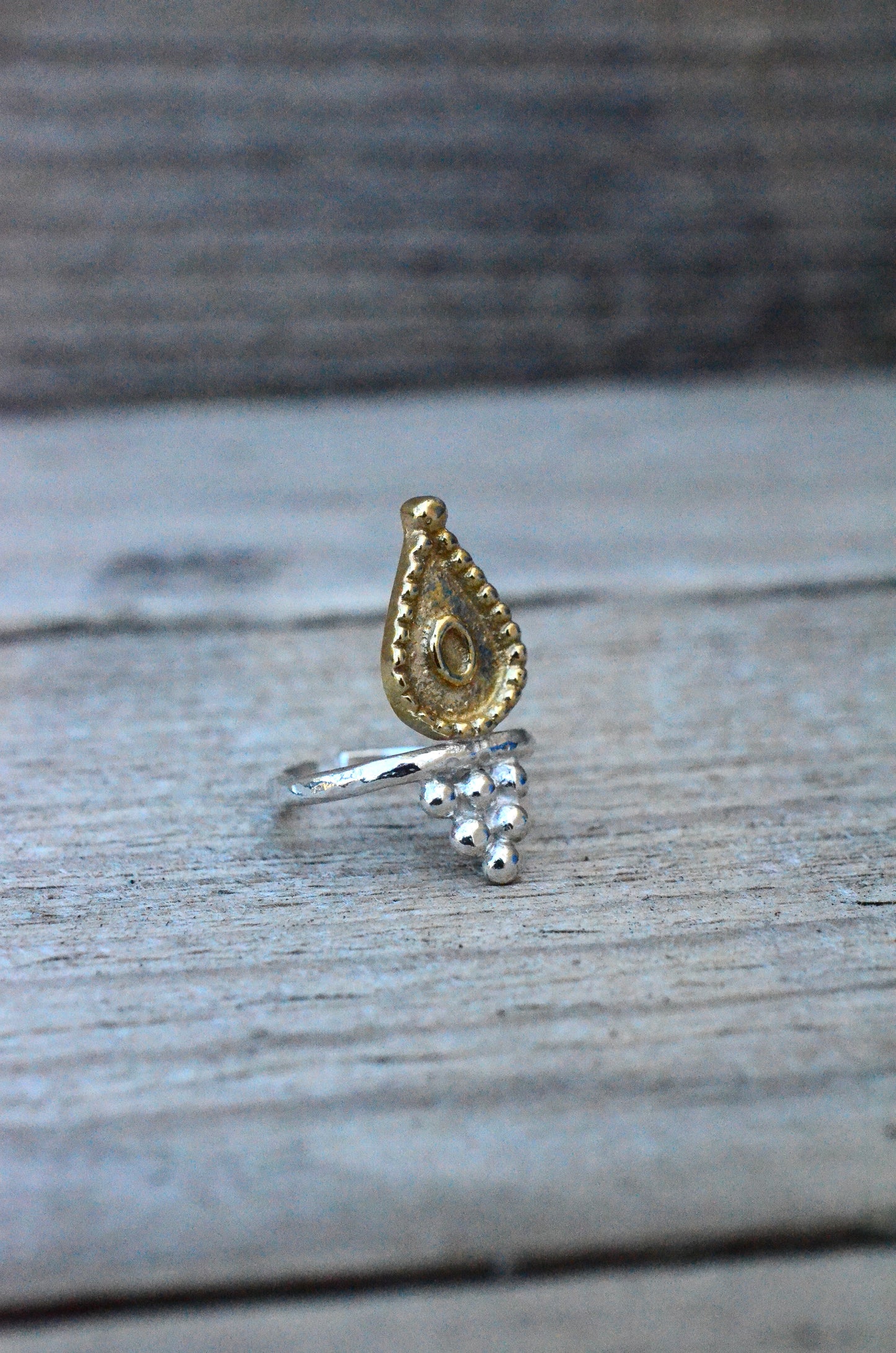 Mixed metal talisman ring