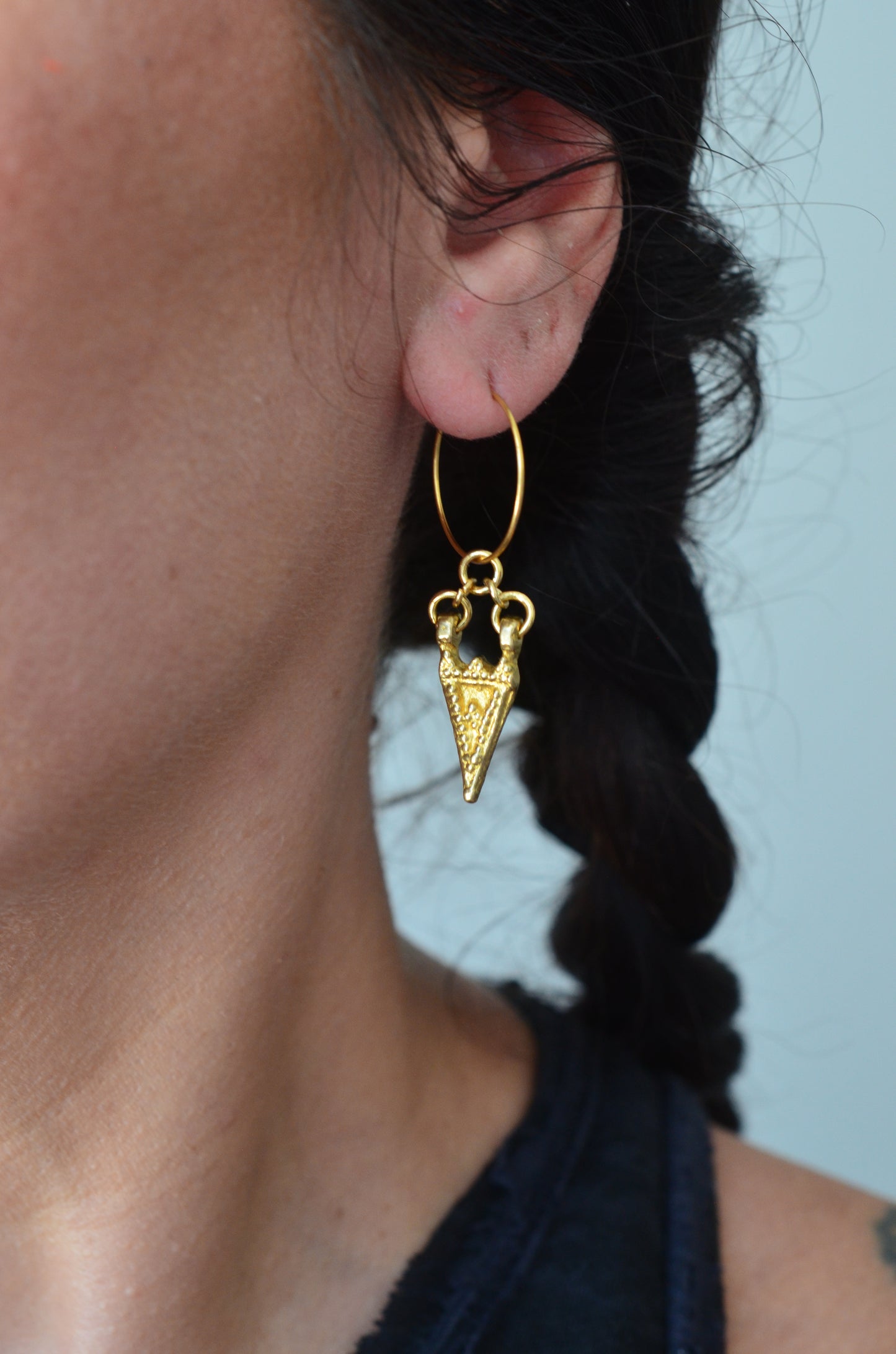 Stainless Steel & Brass Light Weight Bohemian Hoop Earrings