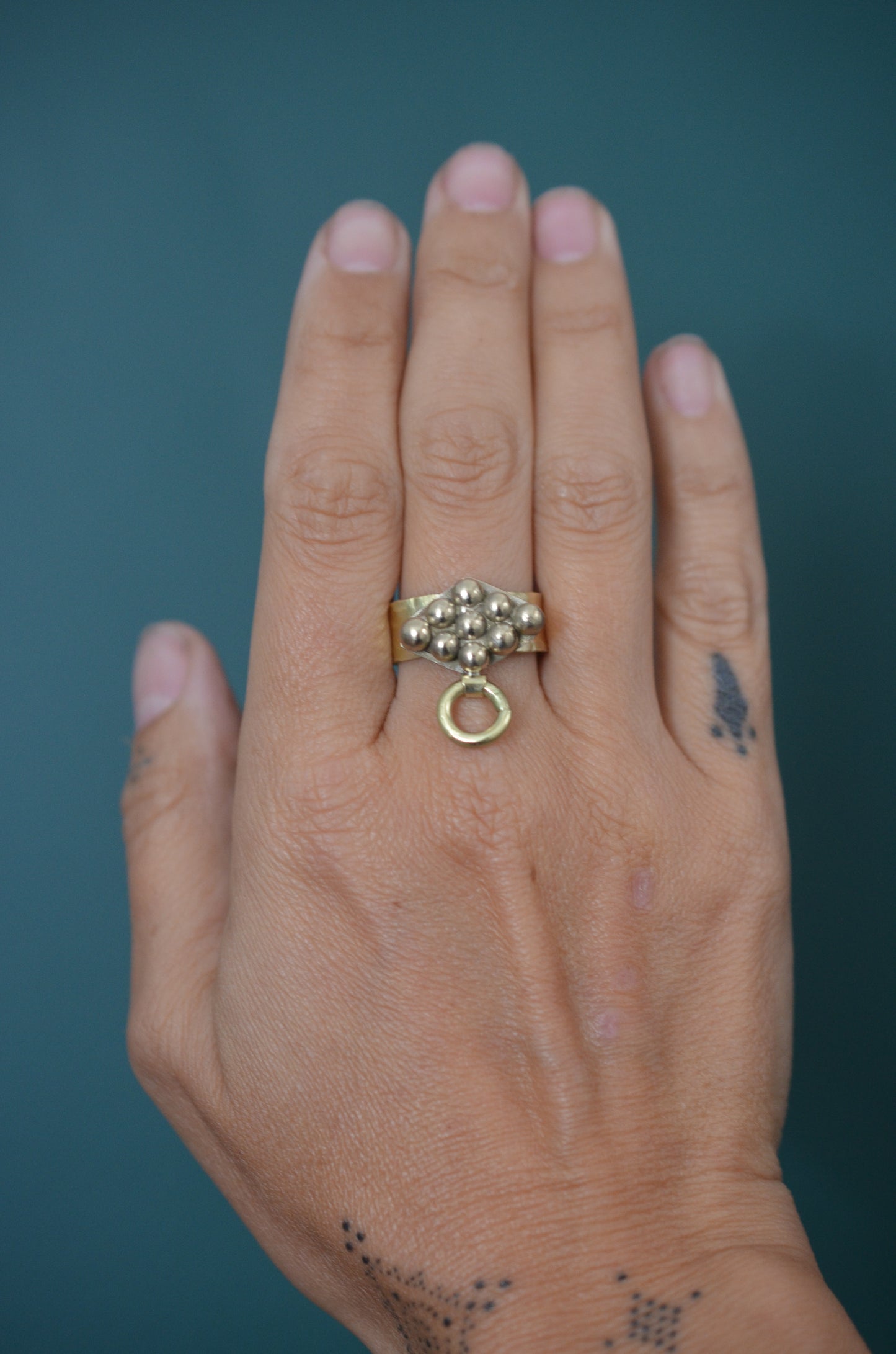 Brass Door Knocker Ring - Hammered Band