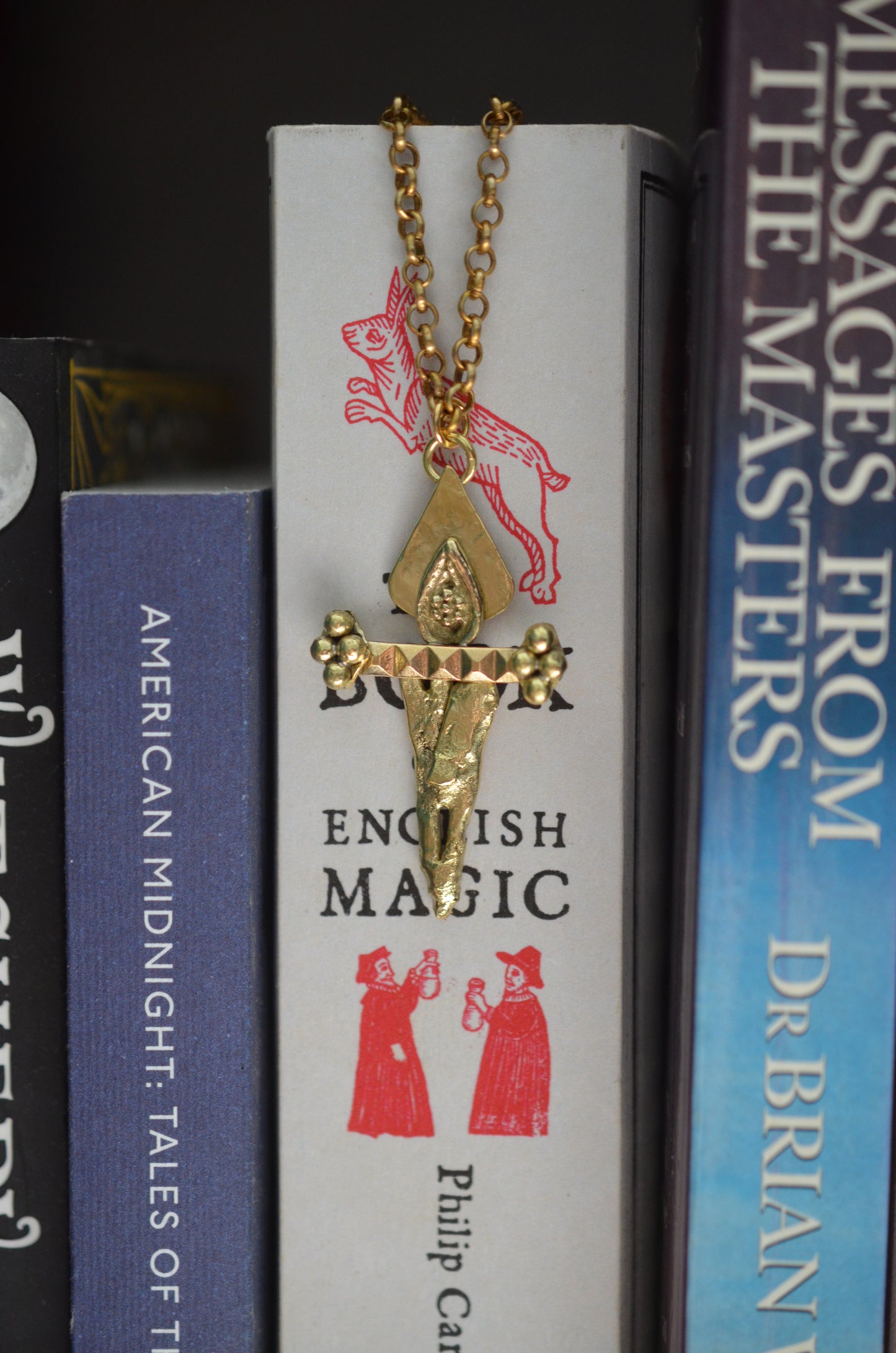 Brass Dagger Talisman Pendant Necklace