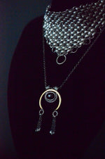 Tribal Onyx Crescent - Brass & Sterling silver