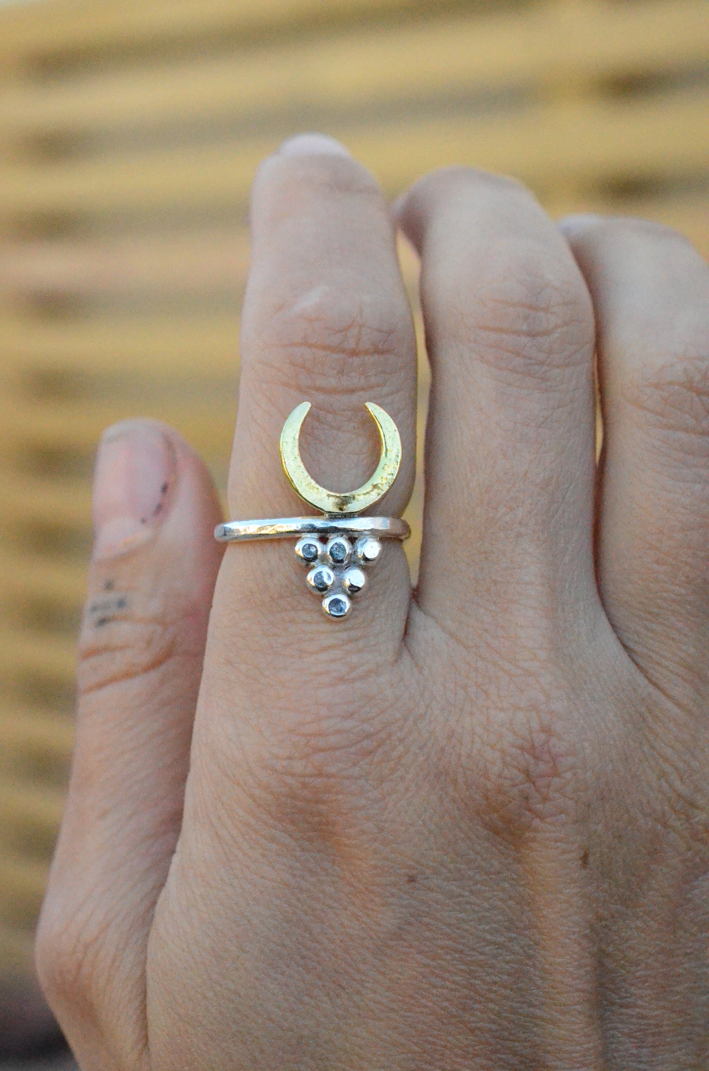 Crescent talisman ring