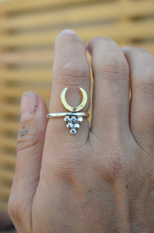 Crescent talisman ring
