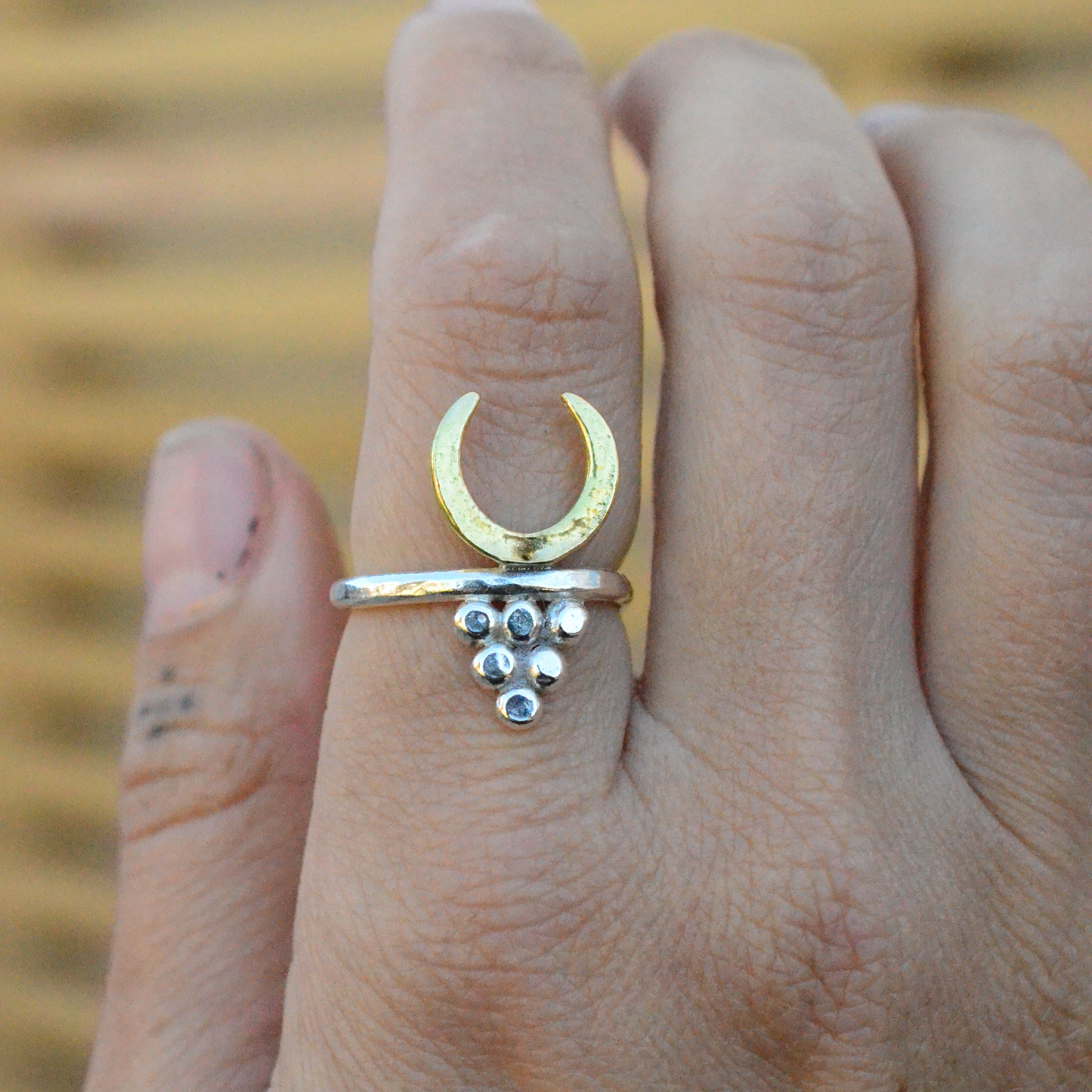 Crescent talisman ring