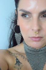 Large Stainless Steel Chainmaille Hoop Earrings