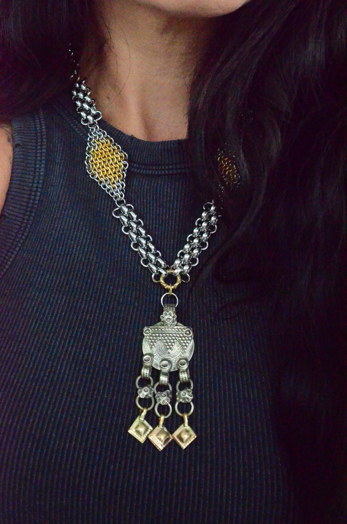 Vintage Kuchi Coin Statement Necklace