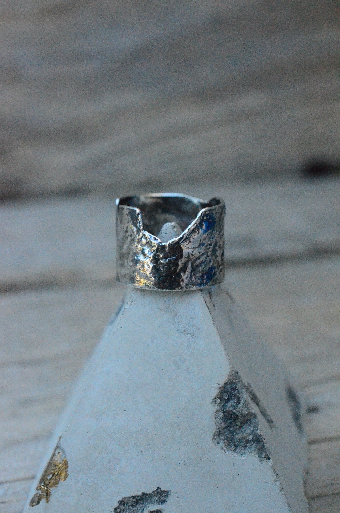 Organic sterling silver ring
