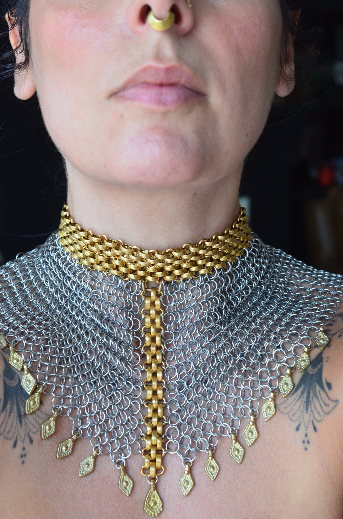 Ceremonial Chainmail Collar Necklace