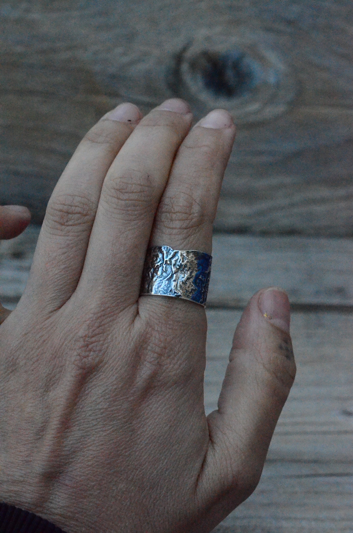 Organic sterling silver ring