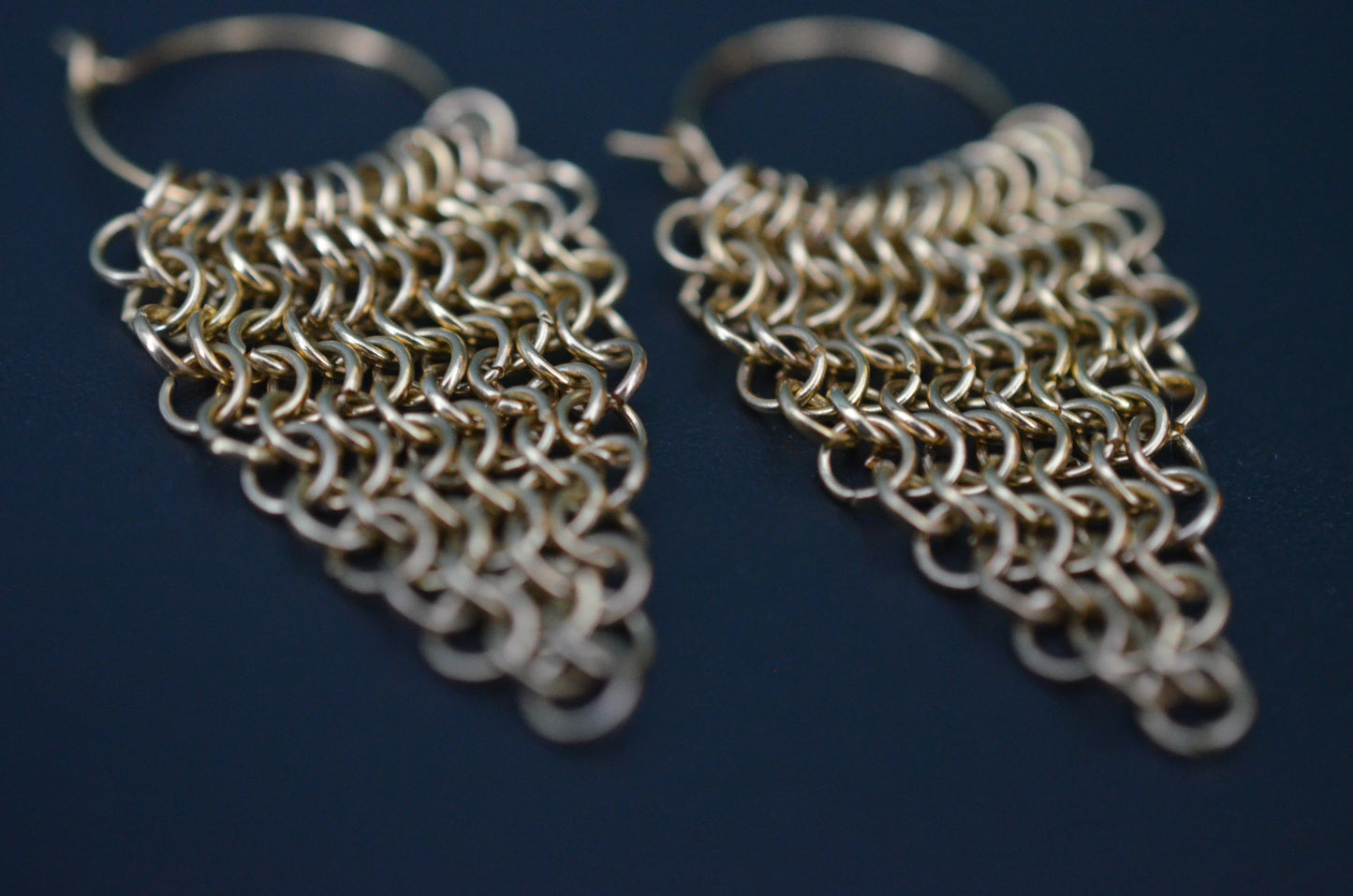 Chainmail Hoop Earrings - Gold plated stainless steel
