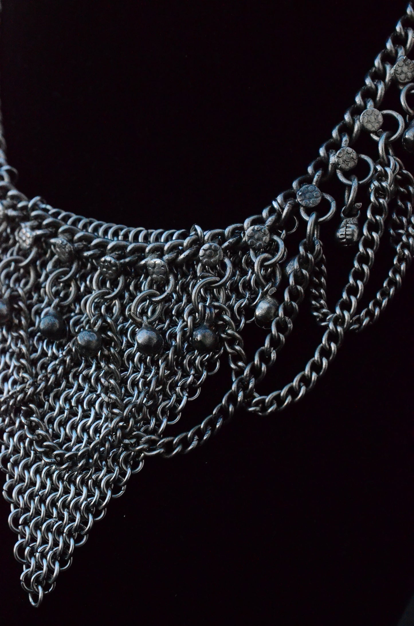 Reclaimed Warrior Necklace – Reworked Vintage Kuchi Afghan Chain & Handmade Chainmaille