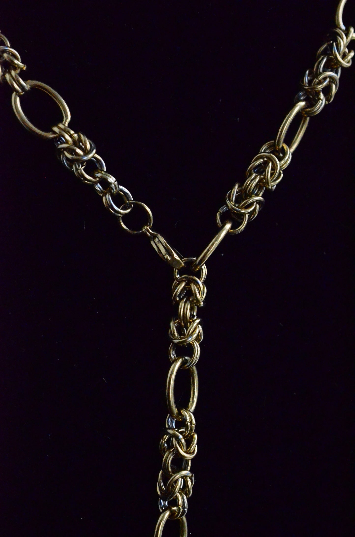 Rose Quartz Convertible Byzantine Lariat Necklace
