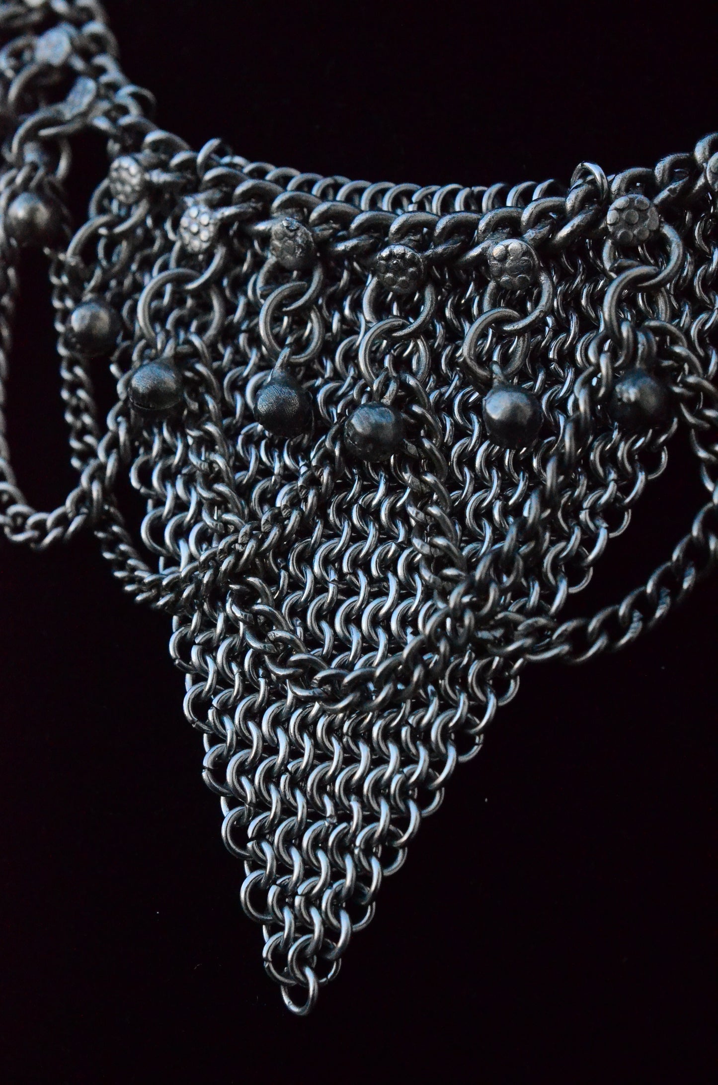 Reclaimed Warrior Necklace – Reworked Vintage Kuchi Afghan Chain & Handmade Chainmaille