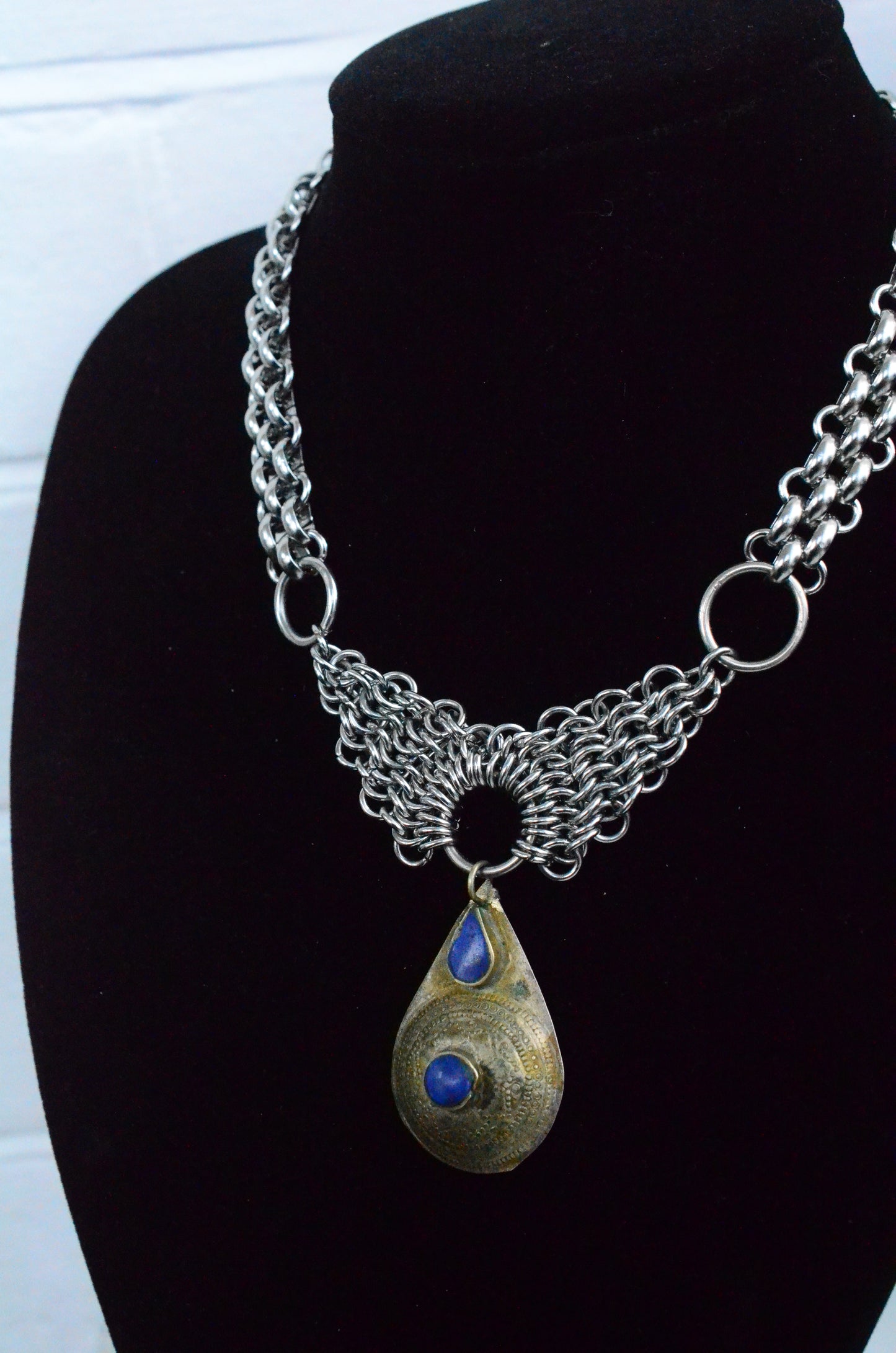 Vintage Afghan Lapis Lazuli warrior choker