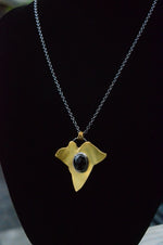 Brass & Onyx Ivy Leaf Necklace
