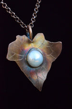 Copper & Mother of Pearl Ivy Leaf Necklace