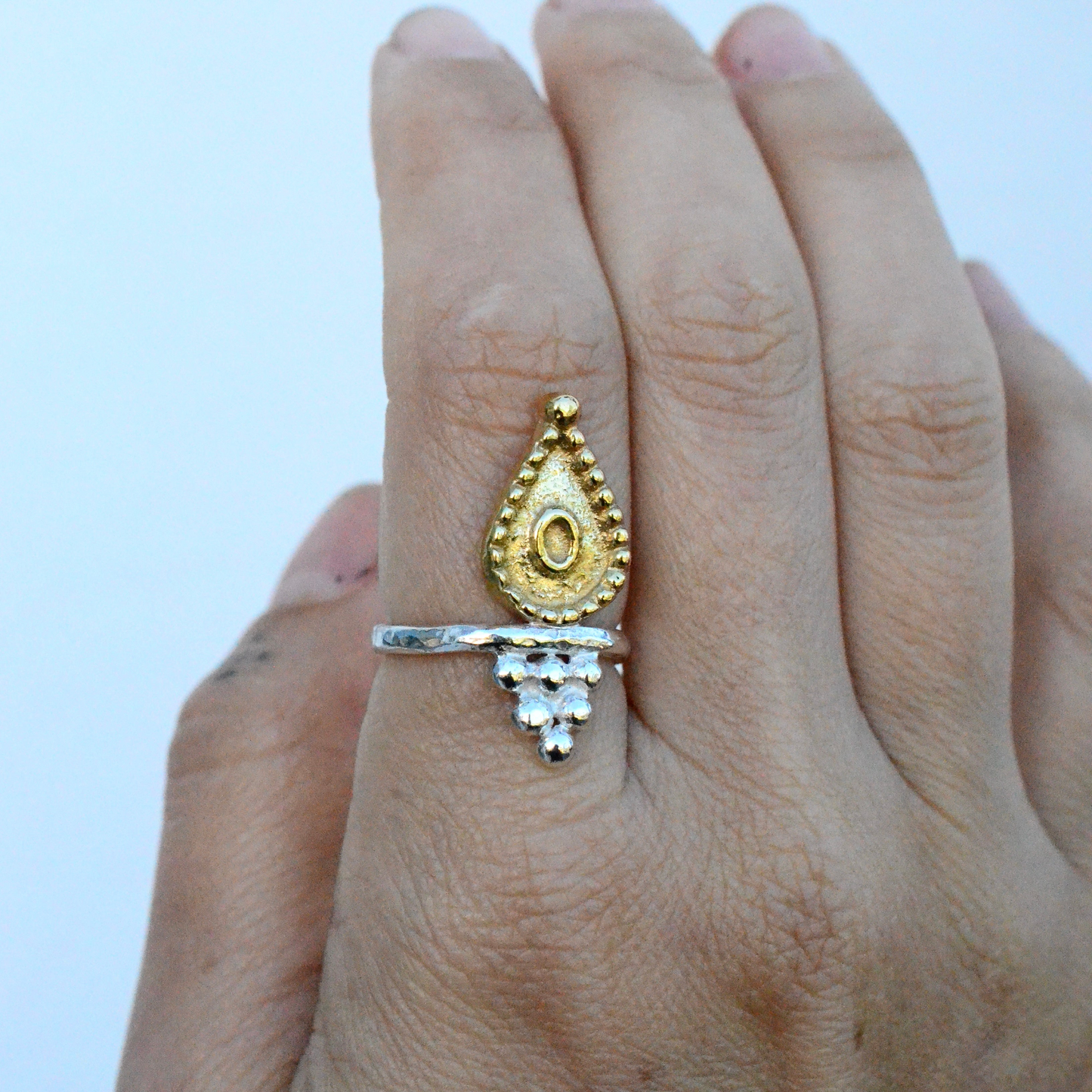 Mixed metal talisman ring