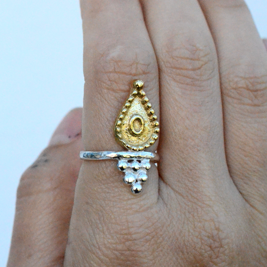 Mixed metal talisman ring