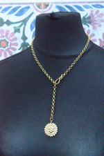 Handmade Brass Floral Pendant on Chunky Chain