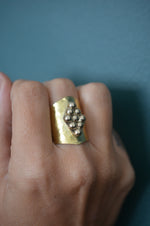 Ornate Brass Shield Ring